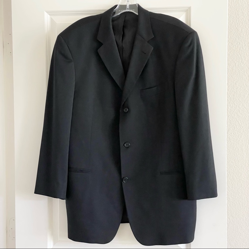 Hugo Boss Einstein Sigma Men 3-Button Black Wool Blazer 42R Neiman Marcus